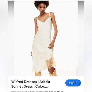 Brand new aritizia Wilfred champagne dress w tags.